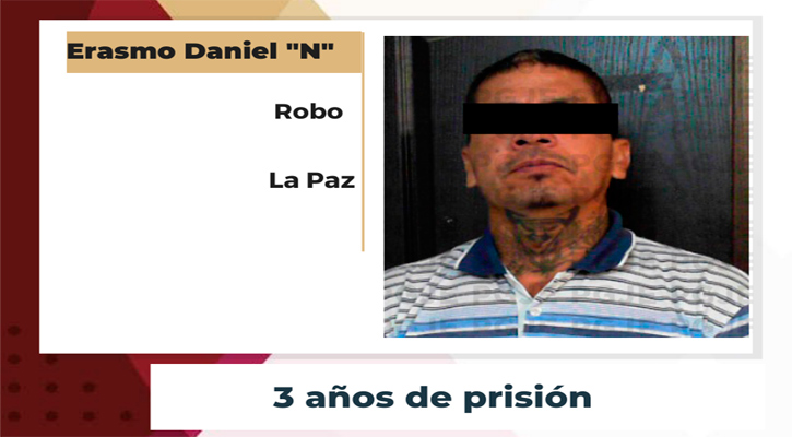 Sentenciado a 3 años 4 meses de prisión por robo a comercio en La Paz