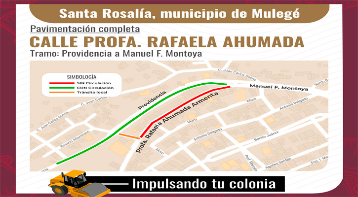 Iniciará Sepuimm obra de pavimentación en Santa Rosalía