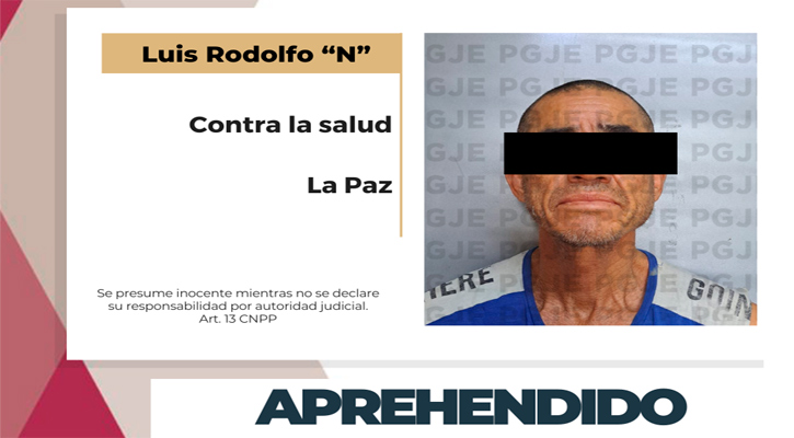 Aprehenden a sujeto por delito contra la salud en La Paz