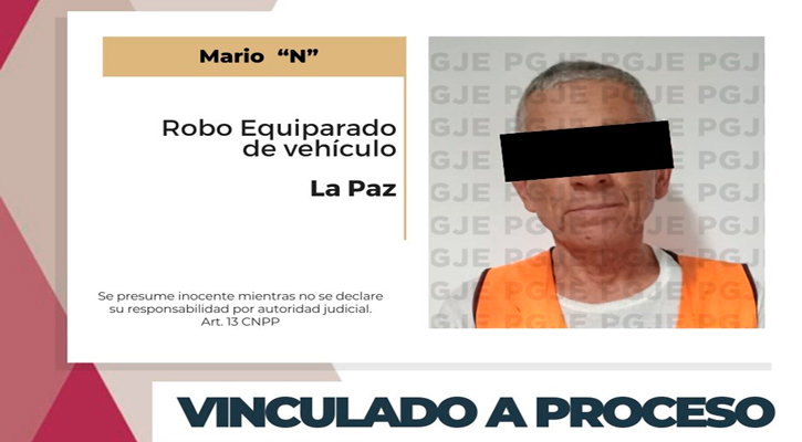 Vinculado a proceso por robo de vehículo en La Paz