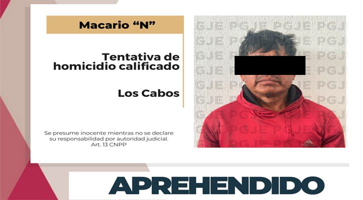 Aprehenden a sujeto por del delito de homicidio en Los Cabos Aprehenden a sujeto por del delito de homicidio en Los Cabos