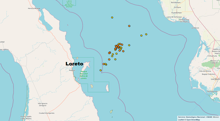 Más de 90 eventos en el enjambre sísmico frente a Loreto; no advierte un terremoto