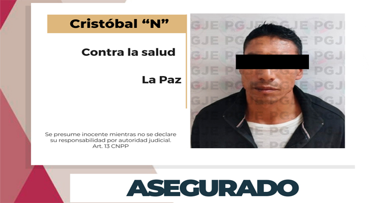 Aseguran a sujeto en posesión de más de 3 mil dosis de metanfetamina en La Paz