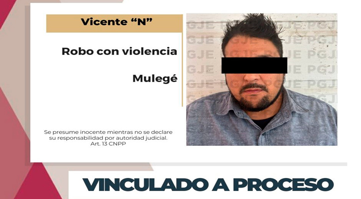 Prisión preventiva y vinculado a proceso por robo con violencia en Santa Rosalía