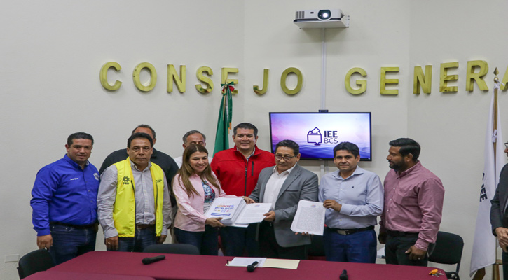Recibió el IEE par de convenios de candidaturas comunes para el Proceso Local Electoral 2023-2024 en BCS