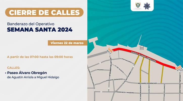 Cierran por Operativo de Semana Santa este día el malecón de La Paz Cierran por Operativo de Semana Santa este día el malecón de La Paz