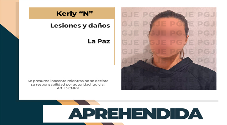 Aprehenden a mujer por lesiones y daños en La Paz