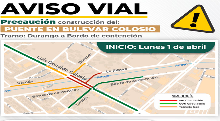 Por iniciar la construcción del puente tipo cajón en el bulevar Colosio en La Paz