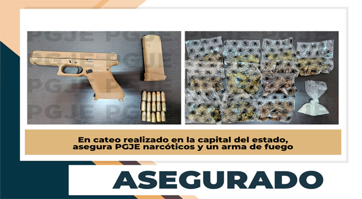 Aseguran más de 1,300 dosis de droga y una pistola 9 mm en La Paz