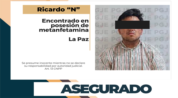 Detenido con 625 dosis de metanfetamina en La Paz Detenido con 625 dosis de metanfetamina en La Paz