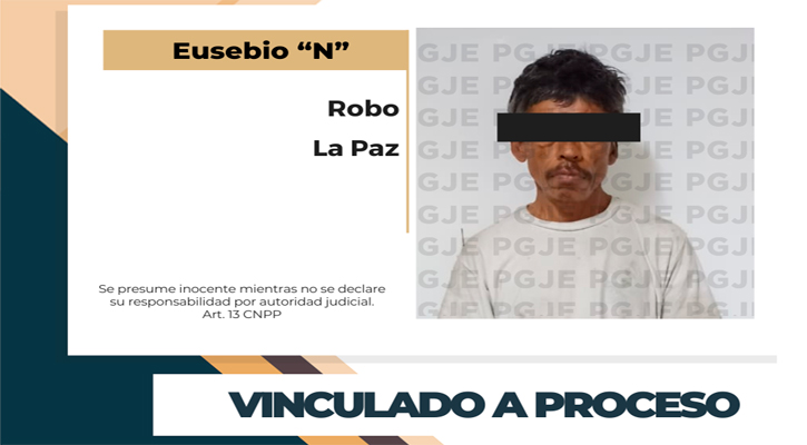 Vinculado a proceso por robo a un negocio en La Paz