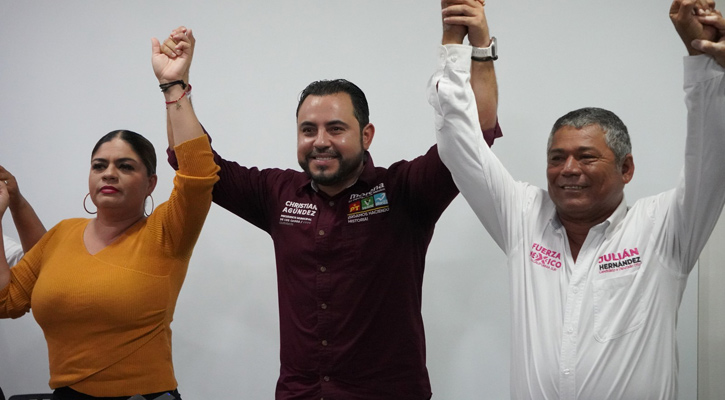 Se suman candidatos de Fuerza por México a Christian Agúndez