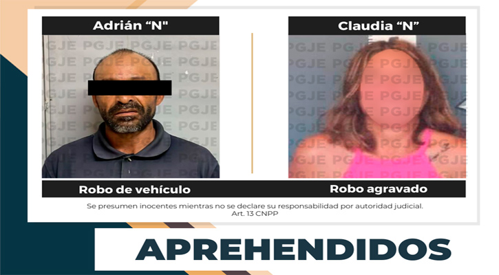 Aprehenden a 2 personas relacionadas con delitos de robo en La Paz y CSL