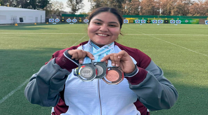 Consigue la arquera Adriana González 3 medallas de plata y una de bronce en los Nacionales Conade