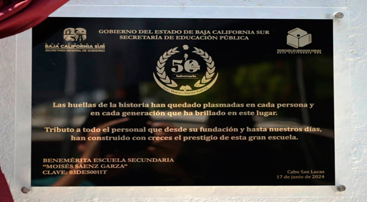 Cumplió 50 años de fundación la secundaria Moisés Sáenz Garza en CSL