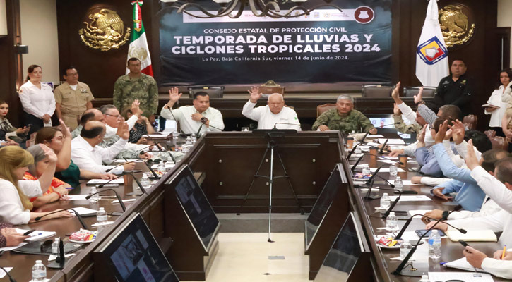 Se instaló el Consejo Estatal de Protección Civil de temporada de lluvias y ciclones tropicales 2024 en BCS