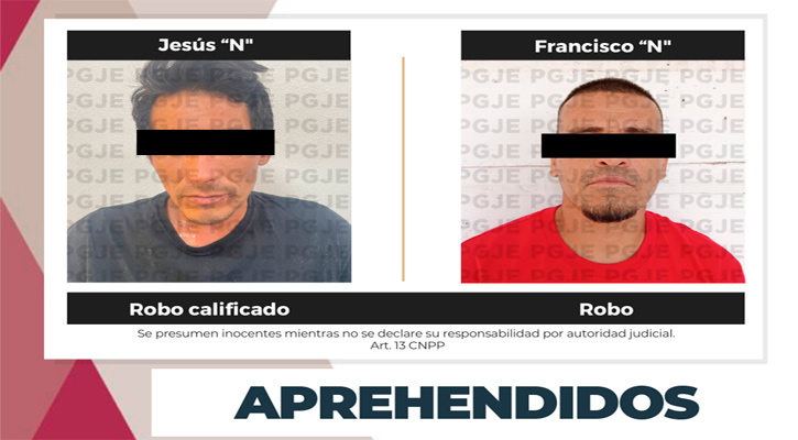 Aprehenden a par de sujetos por la comisión de delitos en Santa Rosalía y La Paz