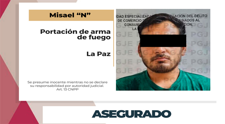 Aseguran a un hombre y un arma de fuego en La Paz