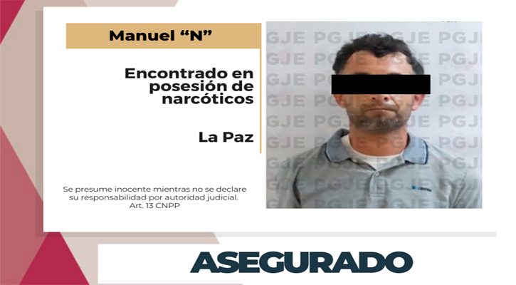 Aseguran a “El Camarón” con 3,750 dosis de metanfetamina en La Paz