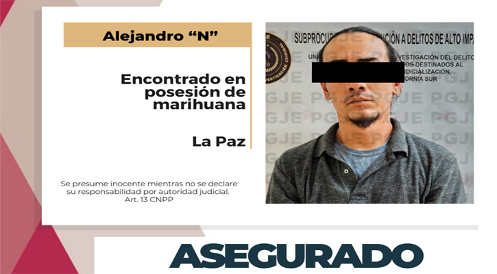 Aseguran a un sujeto con 620 dosis de marihuana en La Paz