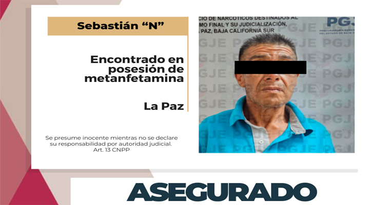 Asegurado en posesión de 950 dosis de metanfetamina en La Paz