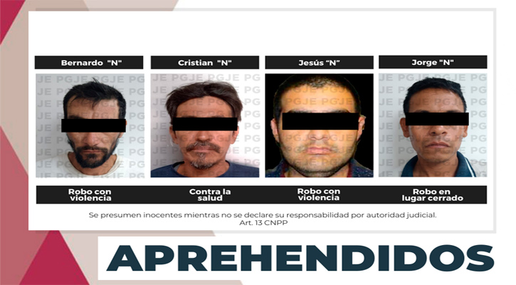 Aprehenden a 4 sujeto por diversos delitos en CSL, Constitución y La Paz