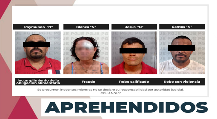 Aprehendidos por la comisión de diversos delitos en Mulegé, La Paz y Ciudad Constitución