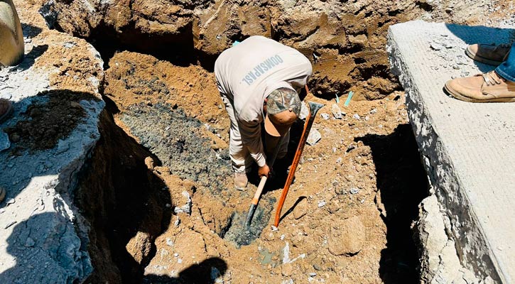 Reparan tubería colapsada de la colonia Santa Rosa en SJC