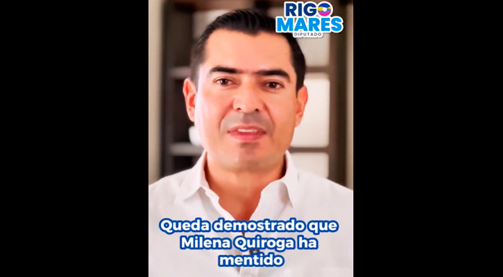 “Milena Quiroga mintió, y sigue mintiendo”, dice Rigo Mares tras absolución del TEPJF “Milena Quiroga mintió, y sigue mintiendo”, dice Rigo Mares tras absolución del TEPJF