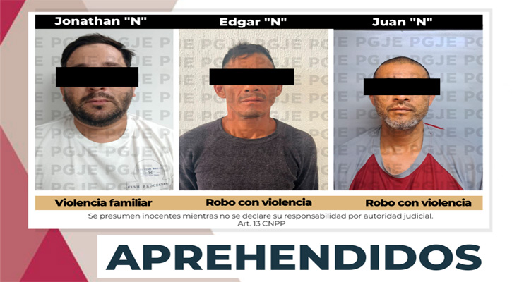 Aprehenden a 3 por la comisión de diversos delitos en CSL, SJC y La Paz