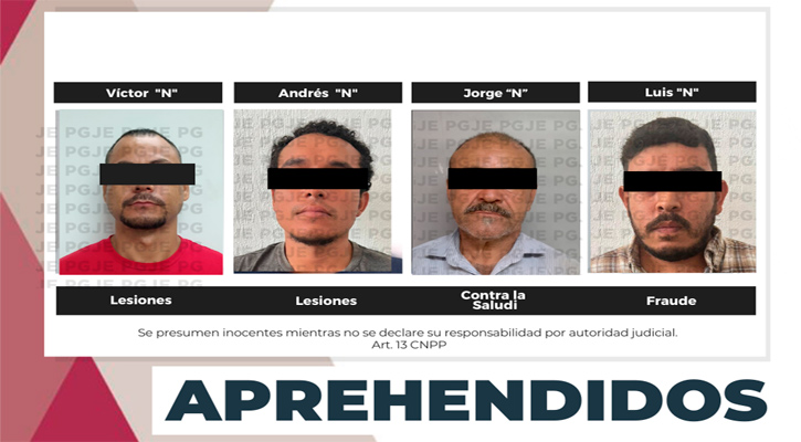 Aprehenden a 4 sujetos por la comisión de diversos delitos en El Carrizal, La Ribera, CSL y SJC Aprehenden a 4 sujetos por la comisión de diversos delitos en El Carrizal, La Ribera, CSL y SJC
