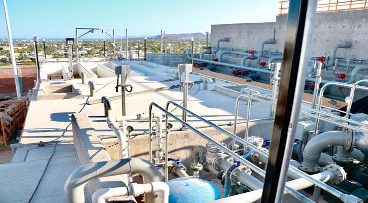 Avance estructural de 100% en la nueva planta potabilizadora de agua en La Paz Avance estructural de 100% en la nueva planta potabilizadora de agua en La Paz