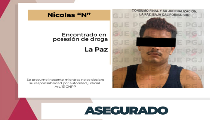 Aseguran a sujeto con 625 dosis de metanfetamina en La Paz