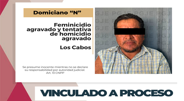 Vinculado a proceso y prisión preventiva por feminicidio y tentativa de homicidio en CSL