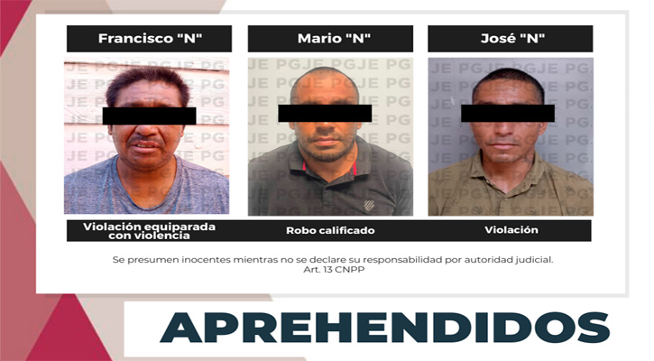 Aprehenden a 3 personas relacionadas con diversos delitos en Santa Rosalía, Ciudad Constitución y La Paz