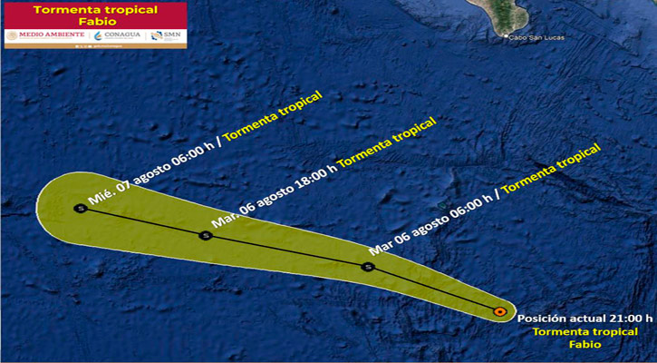 “Fabio” incrementa la velocidad de sus vientos frente a costas de Colima y Jalisco “Fabio” incrementa la velocidad de sus vientos frente a costas de Colima y Jalisco