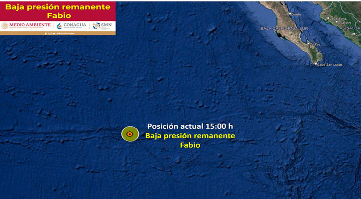 Se degradó “Fabio” a baja presión remanente