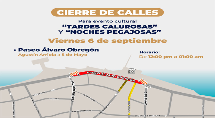 Cerrará el Paseo Álvaro Obregón a partir del mediodía de este viernes