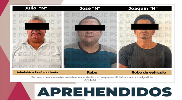 Aprehenden a 3 sujetos por la comisión de diversos delitos en SJC Y CSL
