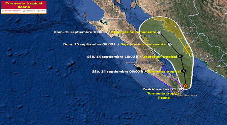 Rodea las costas de BCS la tormenta tropical “Ileana”