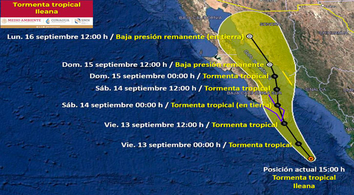 Se formó la tormenta tropical “Ileana”; se ubica a 385 km de CSL Se formó la tormenta tropical “Ileana”; se ubica a 385 km de CSL