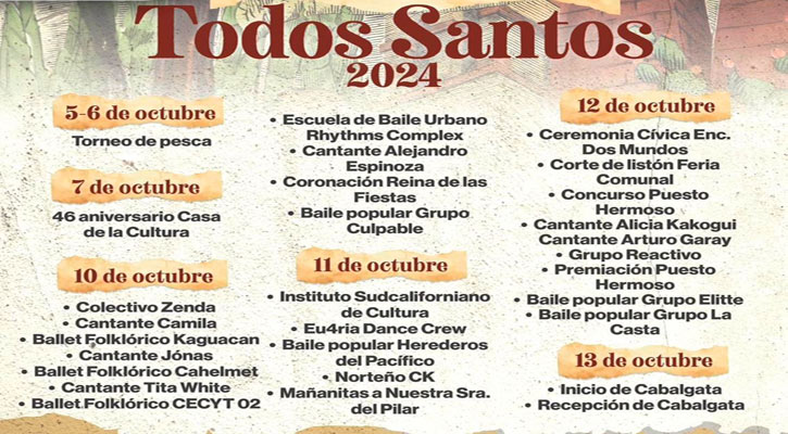 Continúan actividades de las Fiestas Tradicionales de Todos Santos 2024