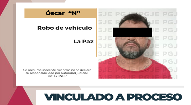 Vinculado a proceso y prisión preventiva a imputado de robo de vehículo en La Paz