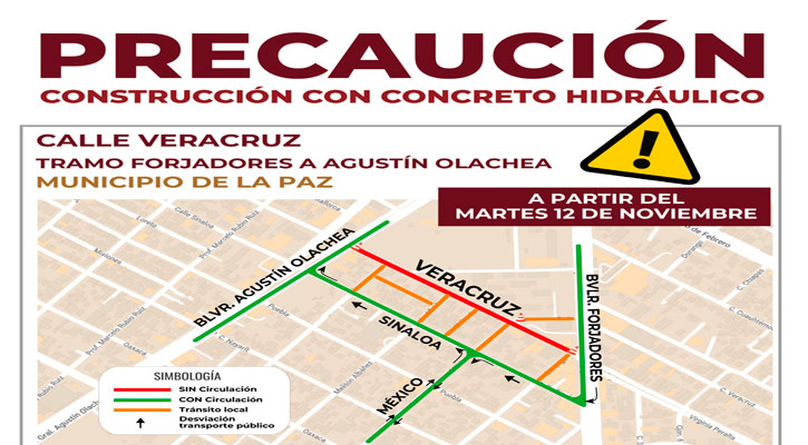 Rehabilitarán calle Veracruz para mejoramiento urbano de La Paz