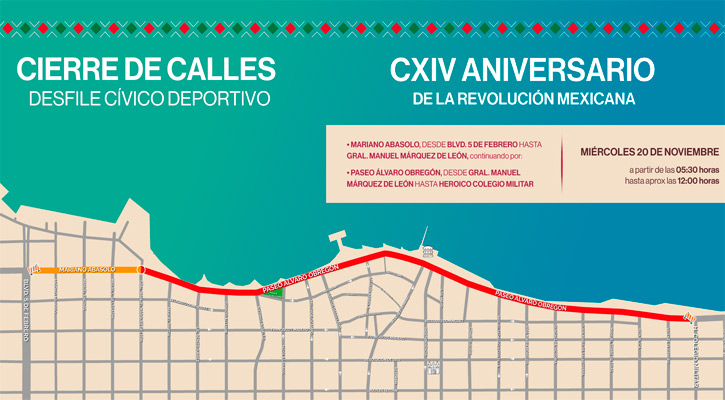 Implementará Policía de La Paz cierre vial por desfile del 20 de noviembre Implementará Policía de La Paz cierre vial por desfile del 20 de noviembre