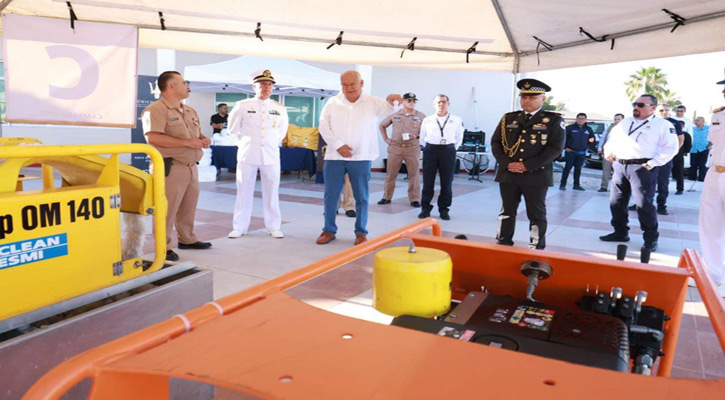 Inauguró el Gobernador trabajos para el simulacro de atención de derrames de hidrocarburos en la bahía de La Paz