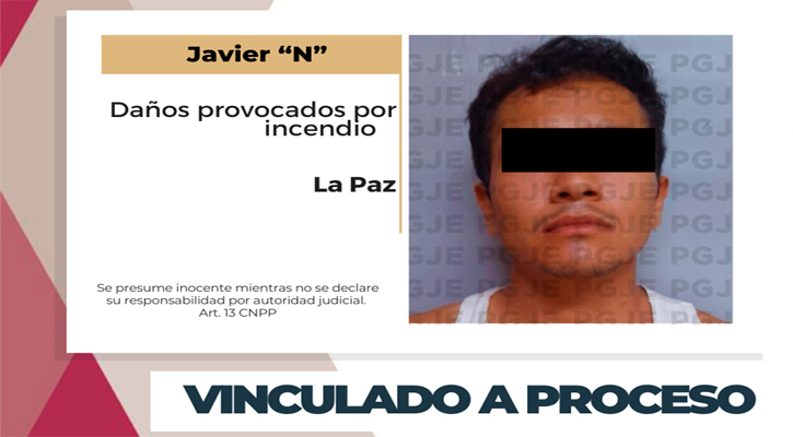 Vinculado a proceso imputado por daño agravado provocado por incendio en La Paz Vinculado a proceso imputado por daño agravado provocado por incendio en La Paz