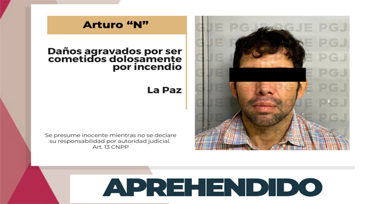 Aprehenden a segundo imputado por el delito de daños cometidos por incendio en La Paz