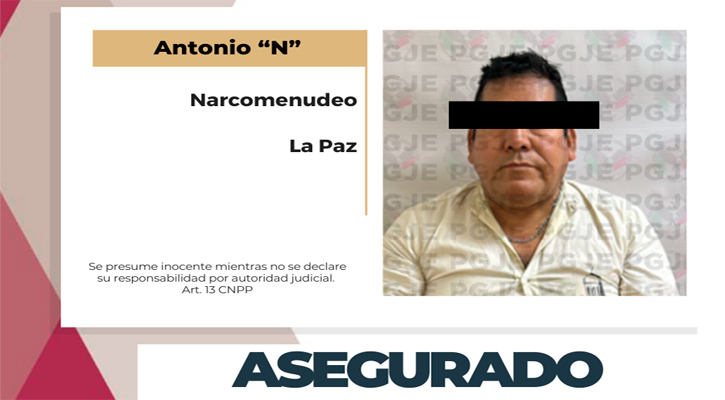 Aseguran a un sujeto en posesión de 625 dosis de metanfetamina en La Paz