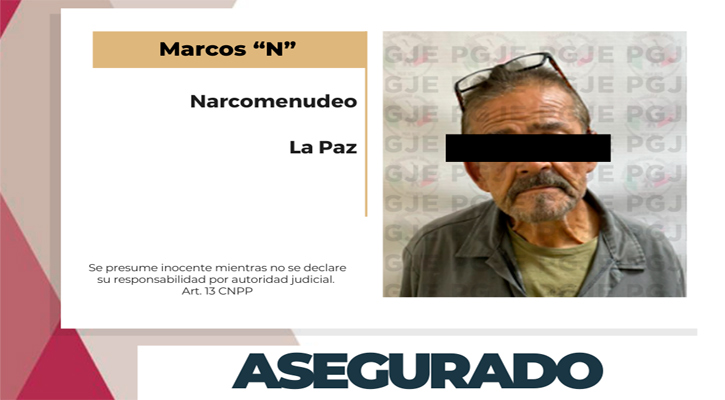 Aseguran a presunto distribuidor de droga con 3,375 dosis de metanfetamina en La Paz Aseguran a presunto distribuidor de droga con 3,375 dosis de metanfetamina en La Paz
